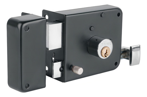 Cerradura De Sobreponer Izquierda Insta-fácil Hermex Cs-756i Color Negro