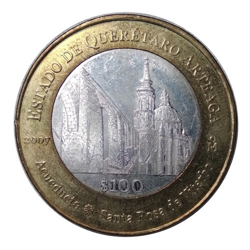 100 Pesos 2007 Queretaro Acueducto Santa Rosa De Viterbo