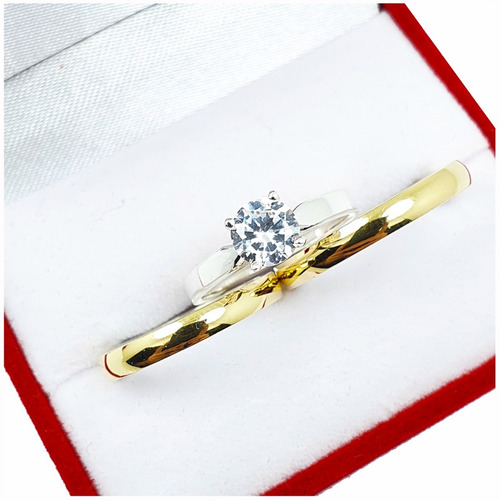 Imagen 2 de 8 de Alianzas Plata Y Oro El Par Anillo Casamiento Grabado