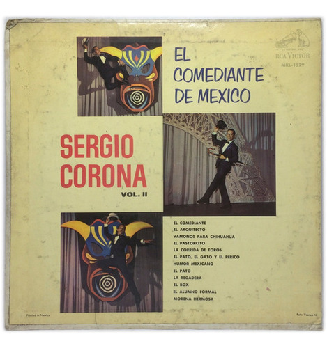 Vinilo Sergio Corona El Comandante De Mexico Vol. 2 Lp Humor