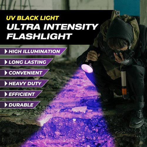 Kobra Black Light Linterna 100 Led Lámpara Y ...
