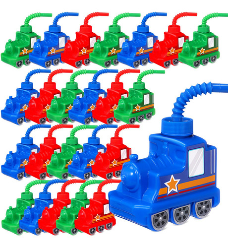 Juego De 24 Tazas De Plástico Reutilizables Forma De Tren