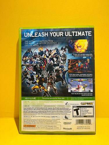 Ultimate Marvel Vs Capcom 3 -xbox 360 Mídia Física Original (Usado)