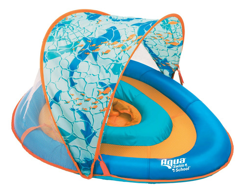 Flotador Para Bebe Con Toldo Azul 6-24 Meses Fps 50+ Azul