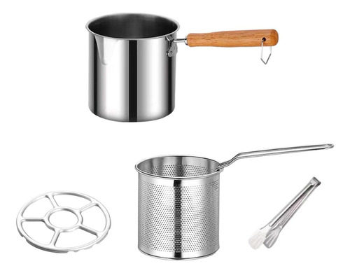 Olla For Freidora Con Freidora De Acero Inoxidable, Cesta