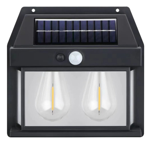 Pack X 2 Lampara Solar Led Ampolleta Doble Pared Aplique