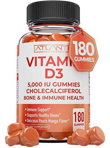 Gummies De Vitamina D3 - 5000 Iu Per Gummy - 180 J3zgm