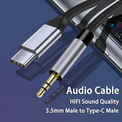 Cable Usb-c Usb Tipo C A Auxiliar Plug 3.5mm Audio  1mt