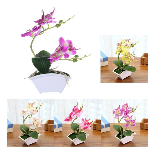 4pcs Artificial Mariposa Orquídea Bonsai Decoración De De