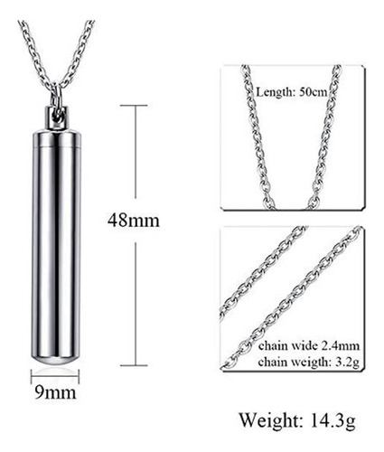 Ttvovo Collar De Urna De Cremación Cilíndrica Para Cenizas,