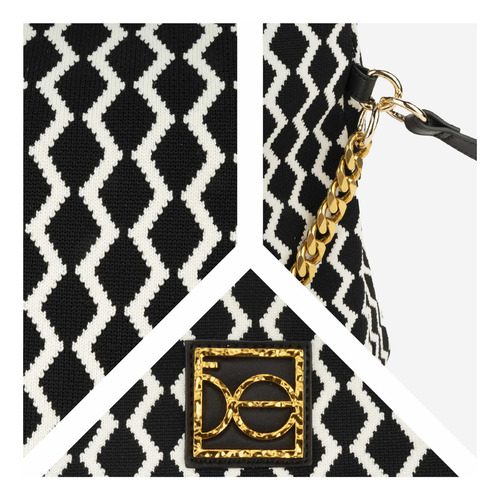 Bolsa Tote 2 En 1 Cloe Dokoni Grande Color Negro