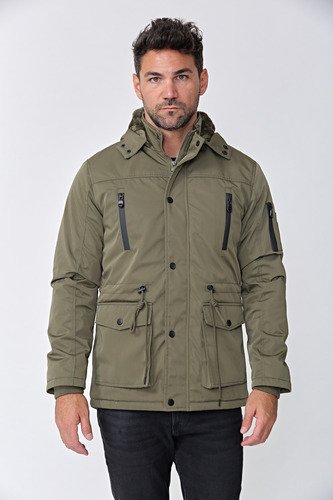 Campera Parka Nylon Hombre Importada Con Piel Interna