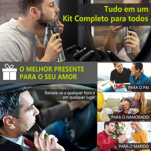 All-in® Barbeador Elétrico Aparador De Barba Cabelos 4 Em 1