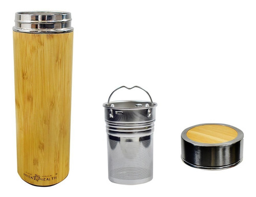 Termo Bambu 500 Ml Con Infusor De Té Nhoa Health Color Bamboo-Madera