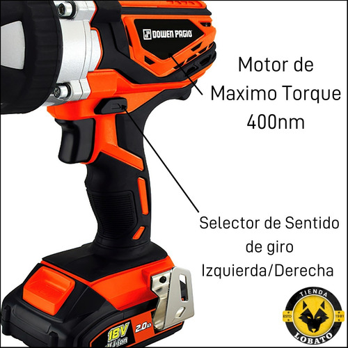 Imagen 6 de 10 de Llave De Impacto Batería Herramientas Inalambrica 18v Dowen