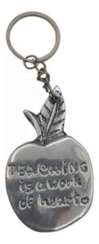 Regalo Para Maestros Llavero De Pewter Con Manzana