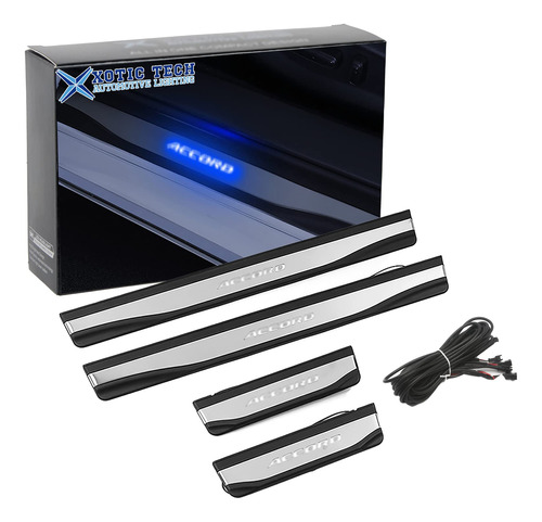 4 Protector Placa Para Umbral Puerta Iluminacion Led Honda