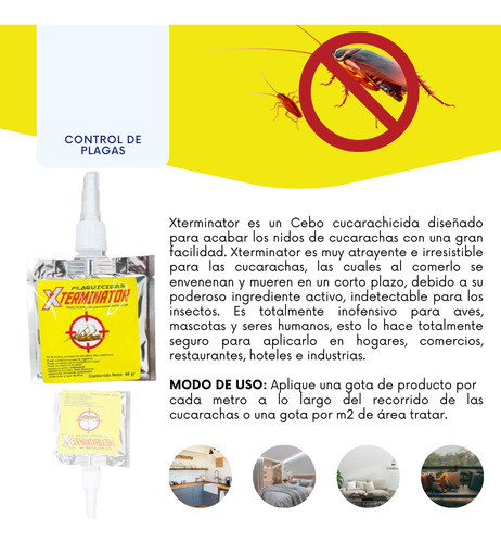 Insecticida En Gel Para Cucarachas Xterminator 90gr Caja 20p