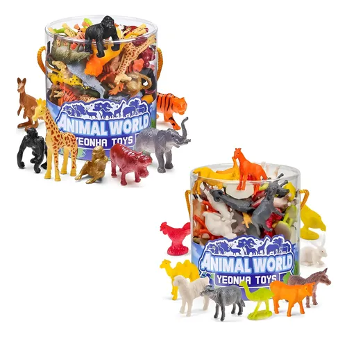 Set De 5 Figuras De Animales De Zoológico De Plástico – Jirafa, León, Elefante, Cebra Y Cocodrilo De 10 Cm Para Jugar Y Decorar (Idena 40388)
