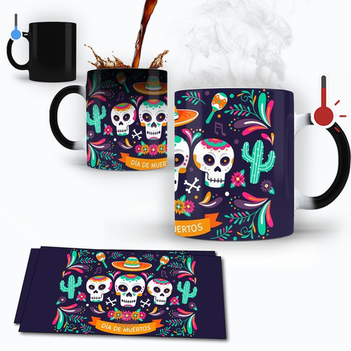 Taza Magica Dia De Muertos Regalo Ofrenda Personalizada Mod9