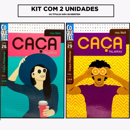 Kit Passatempo Coquetel Caça-palavras - Com 05 Unidades