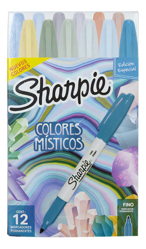 Marcador Permanente Sharpie 2155613 Colores Misticos C/12pzs