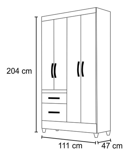 Guarda Roupa Solteiro 4 Portas 8524 Branco Flex Moval