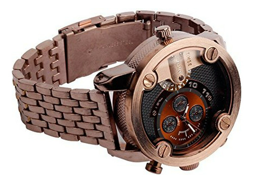 Reloj De Cuarzo Con Oulm Acero Inoxidable Correa, Brown (mod