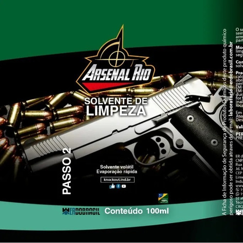 Kit Limpeza Armamento De Fogo Knockout - 3 Frascos De 100ml
