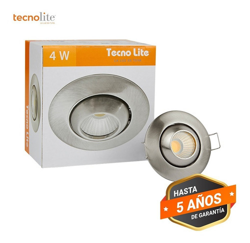 Lampara Led Empotrable 4 W Blanco Calido Ydcled-300/s Estructura Gris