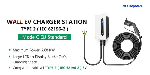 Imagem 5 de 10 de Carregador Wallbox Para Carro Elétrico 7.68kw Conector Tipo2