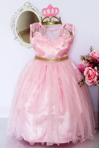 Vestido Princesinha Sofia Infantil Luxo Formatura E Luvas