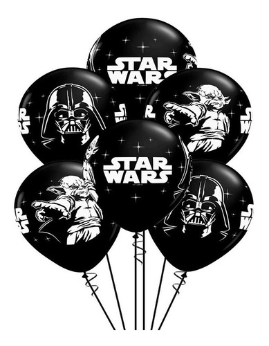 Set De 12 Globos Star Wars Cumpleaños Fiestas