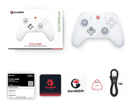 Control Joystick Inalámbrico Gamesir T4 Cyclone Color Blanco