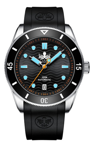 Phoibos Reloj De Buceo Automtico Wave Master Py010r 300m, Ne