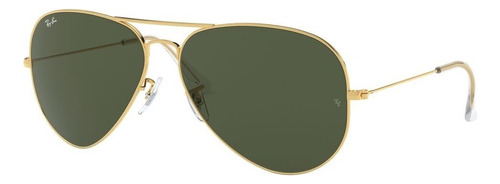 Arm. Solar Ray-ban Aviator Large Metal Ii 0rb3026 Prot Uv Color L2846 Color de la lente Verde Color de la varilla Oro Color del armazón Oro Diseño Protección UV