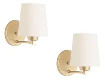 Comprar Kit2 Arandelas Dourada Cúpula Cone Cru Quarto Cabeceira Cama