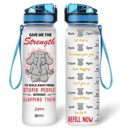 Hyturtle Personalizada Give Me The Strength Elephant Yoga Bo