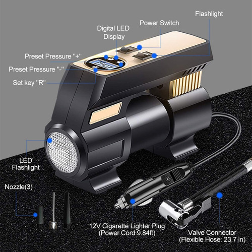 Imagen 3 de 4 de Compresor De Aire Digital Con Luz