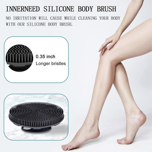 Cepillo De Ducha De Silicona Body Scrubber Innerneed Black