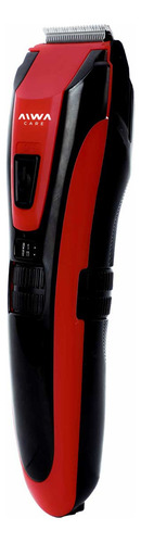 Cortadora De Pelo Y Barba Inalámbrica Aiwa C/ Dial Ajustable Color Rojo Y Negro