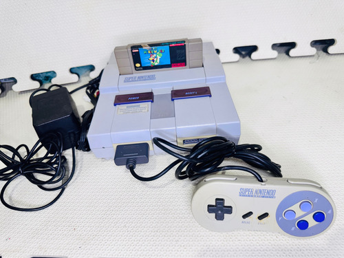 Console Super Nintendo Controle Fonte Mario World Originais Cinza