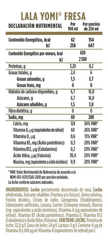 Leche Lala Yomi Sabor Fresa 1 L. 24 Pzs.