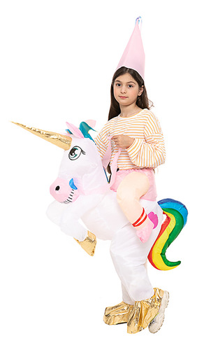 Disfraz Inflable Para Niños De Montar En Forma De Unicornio