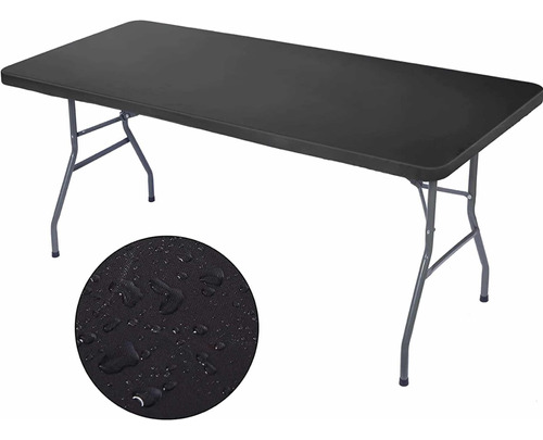 Mesa Maleta Negra 1,80x75cm Modelo Plegable