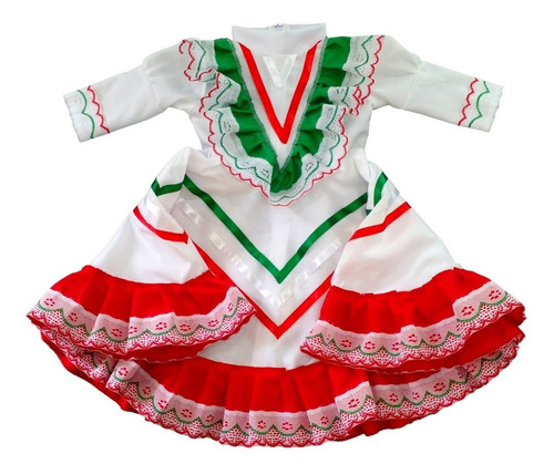 Vestido Típico Regional Mexicano De Jalisco Para Niña