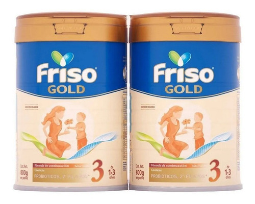 Leche En Polvo Friso Gold 3,  800 G C/u 2 Botes, Formula