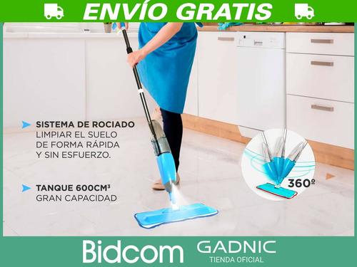 Imagen 3 de 10 de Trapeador Piso Spray Mope Con Rociador Con 3 Paños Garantia