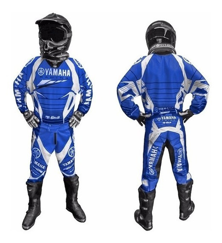 Conjunto Moto Yamaha Racing Azul Con Negro Enduro Atv Fas Fasmotos