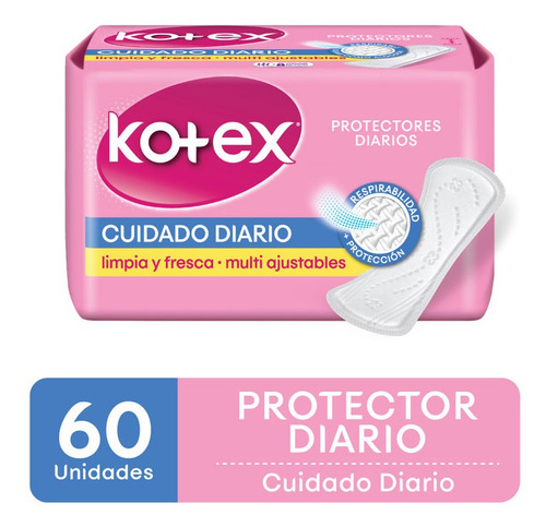 Protector Diario Kotex Cuidado Diario Multiestilo X 60 Un